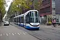 Tijdelijke GVB-tramlijn 29 in de Czaar Peterstraat.