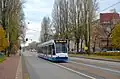 Tijdelijke GVB-tramlijn 23 op de Vrijheidslaan.