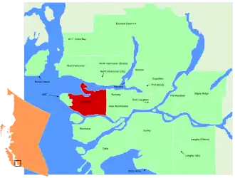 Kaart van Vancouver
