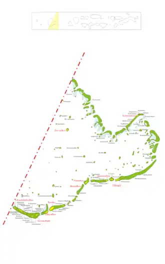 Kaart van Gaafu Alif-atol