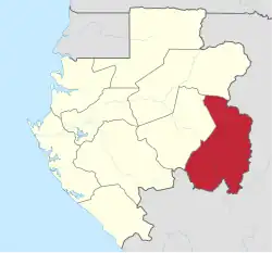 Ligging van Haut-Ogooué in Gabon