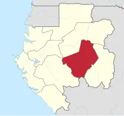 Ligging van Ogooué-Lolo in Gabon