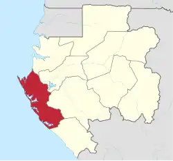 Ligging van Ogooué-Maritime in Gabon