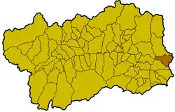 Locatie van Gaby in Aostadal (AO)