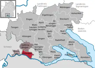 Kaart van Gailingen am Hochrhein