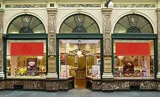 Originele winkel van Neuhaus uit 1857 in Galerie de la Reine, Brussel