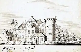 Galesloot bij Jutphaas tekening van Jacobus Stellingwerff, rond 1700