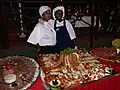 Buffet voor het kerstdiner in een hotel in Gambia