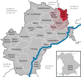 Kaart van Gammelsdorf