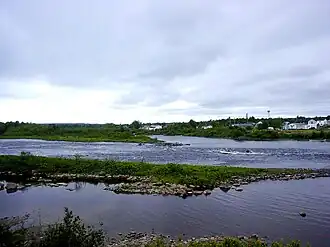 De rivier de Gander met aan de overkant Appleton