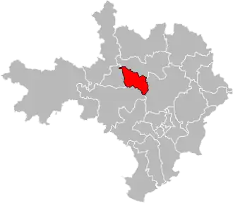 Locatie van het kanton