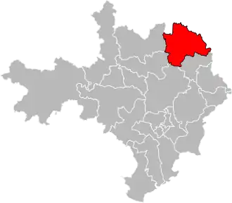 Locatie van het kanton