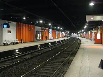 Zicht over de perrons, blik richting het westen.