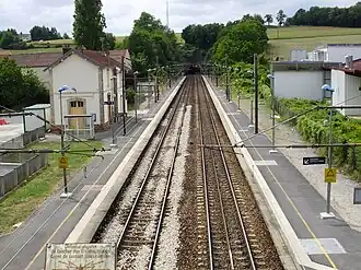 Overzicht van het station, zicht richting Parijs.
