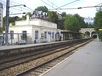 Zicht over de perrons, blik naar Parijs.