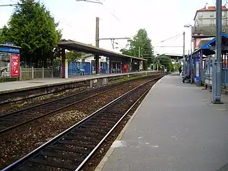 Zicht over de perrons, blik naar Parijs.