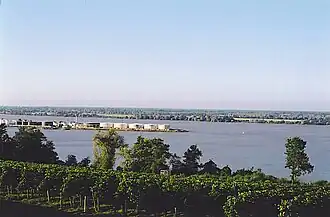 Samenvloeiing van de Garonne en de Dordogne bij Bec d'Ambes