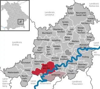 Kaart van Gars am Inn