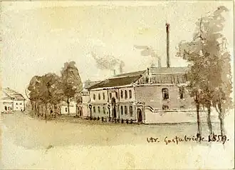 Gasfabriek De Heus op het Vredenburg (1859).