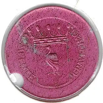 Rood geanodiseerde gaspenning Den Haag (voorzijde)