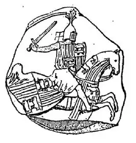 Het zegel van Gaston II van Foix-Béarn.