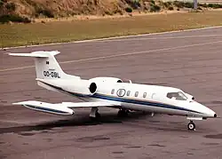 Gates Learjet 35A op Luxembourg-Findel (1989)