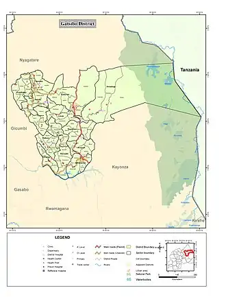 Kaart van Gatsibo district