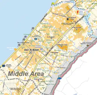 Kaart van Vluchtelingenkamp Nuseirat