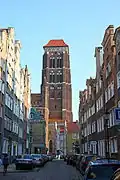 Toren van Mariakerk in Gdańsk, Polen
