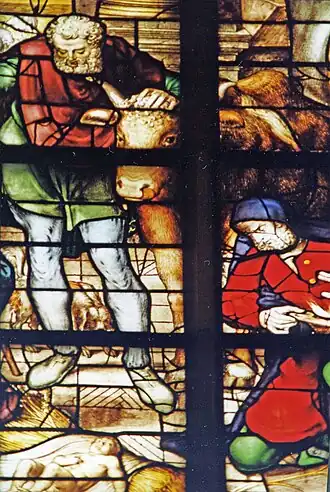 geboorte Christus - detail glas 12 St. Janskerk (Wouter Crabeth - 1564)