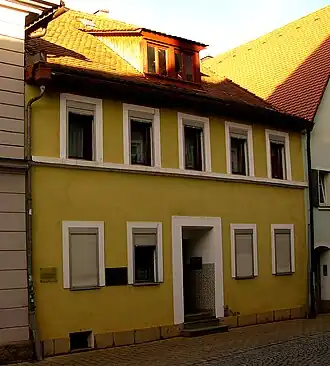 Geboortehuis in Bad Windsheim. Van Steller is geen portret bekend.