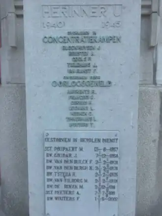 Gedenkplaat aan Paleisstraat 124 in Antwerpen