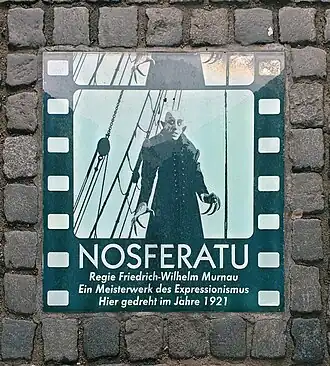 Gedenkplakkaat voor Nosferatu, Wismar, Duitsland