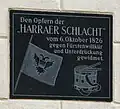 Gedenkplaquette Harraer Schlacht 6 oktober 1826