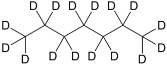 Structuurformule van gedeutereerd heptaan