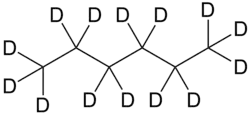 Structuurformule van gedeutereerd hexaan