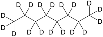 Structuurformule van gedeutereerd octaan