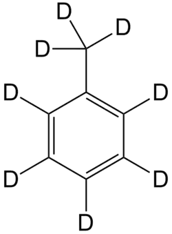Structuurformule van gedeutereerd tolueen