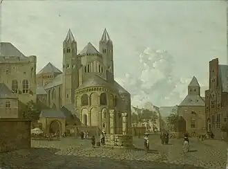 Gefantaseerd stadsgezicht met Romaanse kerk, 1793, Rijksmuseum, Amsterdam.