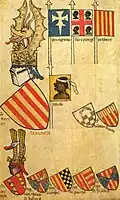 Armorial Gelre (Folio 62r), tussen 1370 en 1414