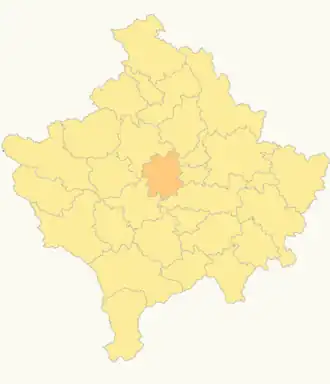 Locatie van de gemeente Gllogovc in Kosovo