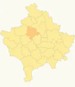 Locatie van de gemeente Skënderaj in Kosovo