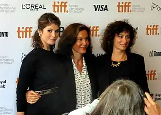 Gemma Arterton, regisseur Anne Fontaine and actrice Isabelle Candelier bij de première van Gemma Bovary op het Toronto Film Festival 2014