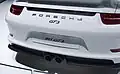 achterkant 991 GT3 met de centraal geplaatste uitlaten