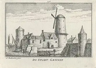 De molen van Gennep, op de plek van Lonesteyn