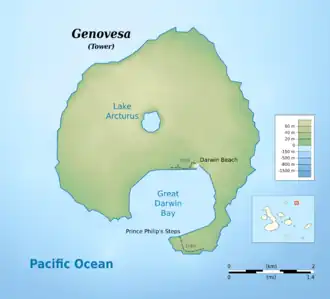 Kaart van Genovesa (Tower Island)