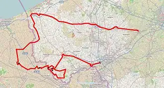 Routekaart van de Gent-Wevelgem 2014