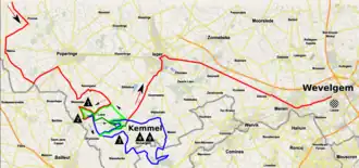 Routekaart van de Gent-Wevelgem 2022
