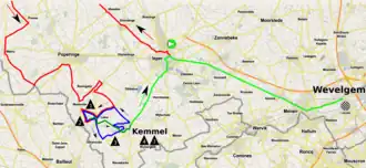 Routekaart van de Gent-Wevelgem 2023