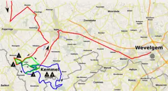Routekaart van de Gent-Wevelgem 2024